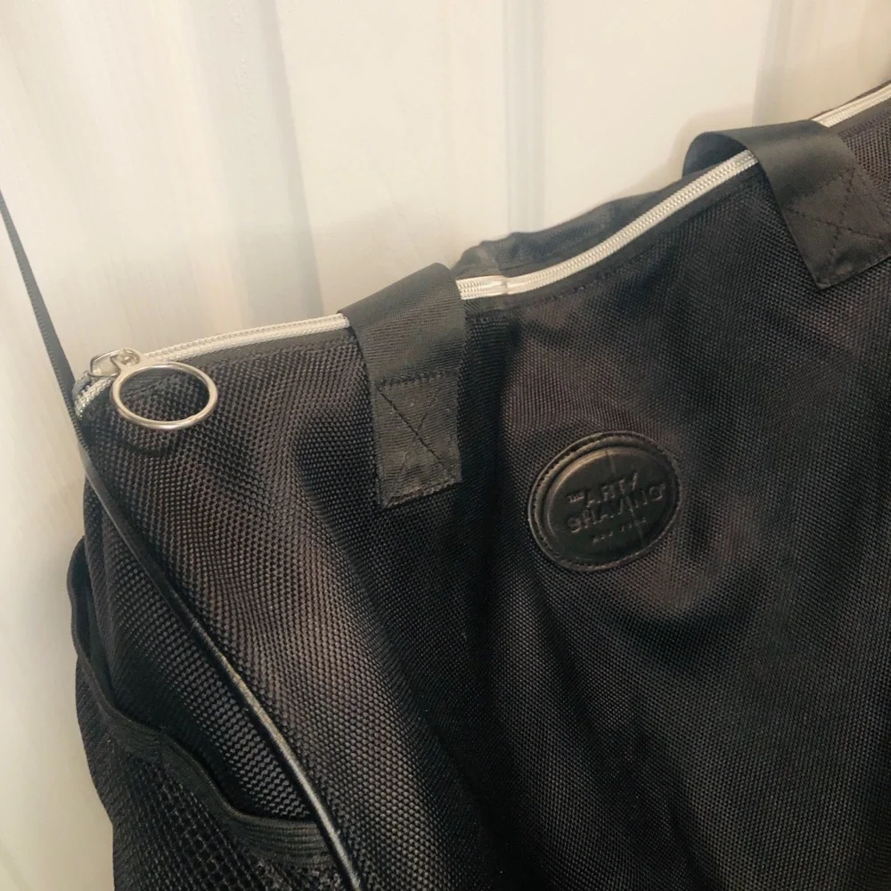 Art of Shaving Black Nylon Shoulder Tote with Mesh Side Pockets
